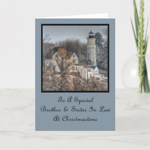 Lighthouse Christmas Brother & Sister In Law Holiday Card