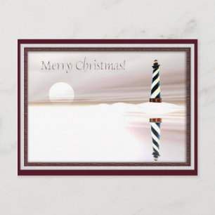 Lighthouse, Christmas Holiday Postcard