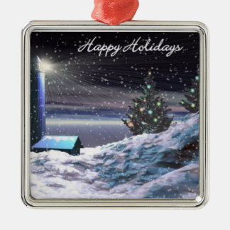 Lighthouse Christmas Metal Tree Decoration