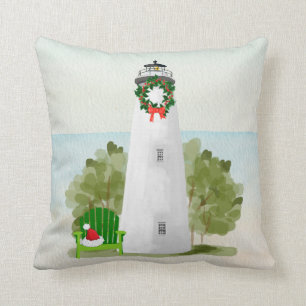 Lighthouse Christmas Pillow