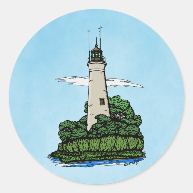 Lighthouse Classic Round Sticker (Front)