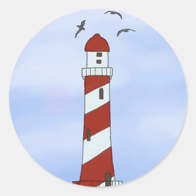 lighthouse classic round sticker (Front)