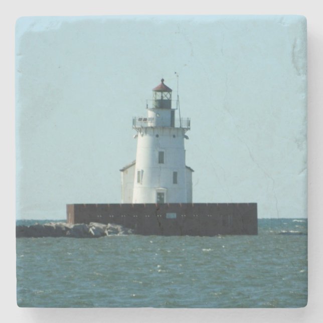 Lighthouse (Cleveland, Ohio) Stone Drink Coaster (Front)