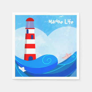 Lighthouse cocktail paper napkins
