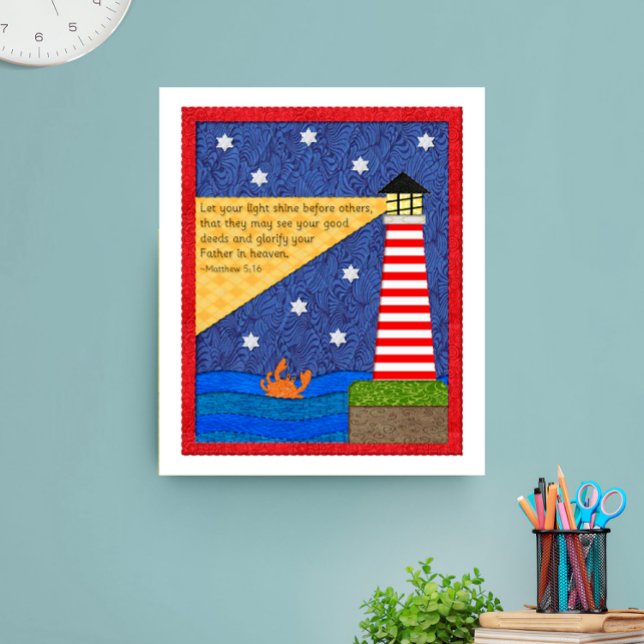 Lighthouse Collage with Crab Inspirational Poster (Creator Uploaded)