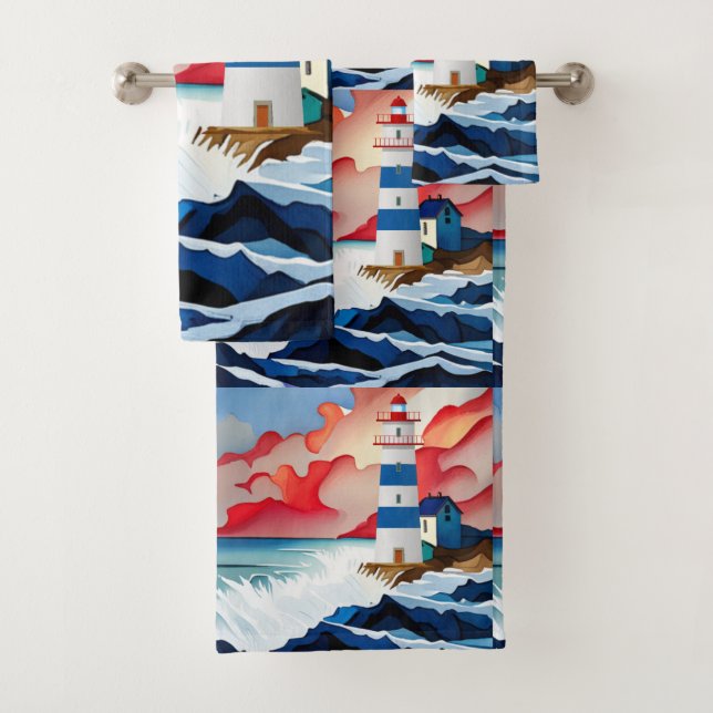Lighthouse Collection Bath Towel Set (Insitu)