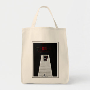 Lighthouse & crow photo on natural  tote bag