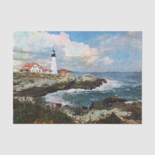 Lighthouse Decoupage Tissue Wrapping Paper