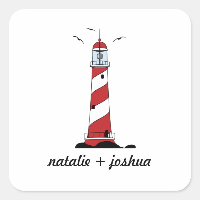 Lighthouse Destination Wedding Envelope Seal (Front)