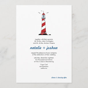 Lighthouse Destination Wedding Invitation Card