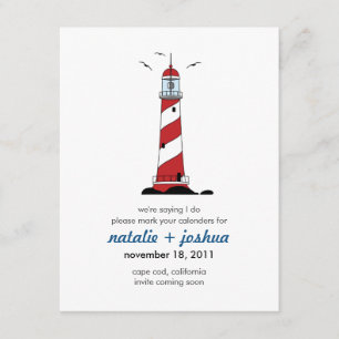 Lighthouse Destination Wedding Save the Date Card