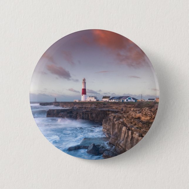 Lighthouse England 6 Cm Round Badge (Front)