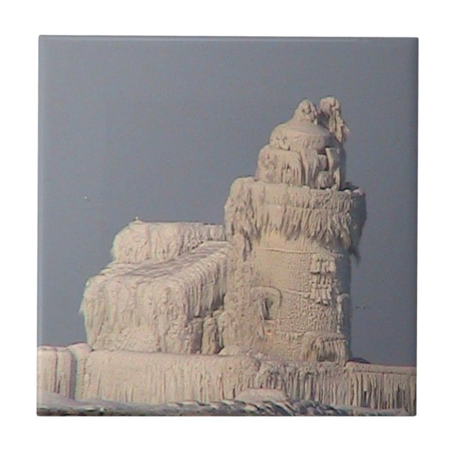 Lighthouse, Frozen/Ice(Cleveland) Decorative Tile (Front)