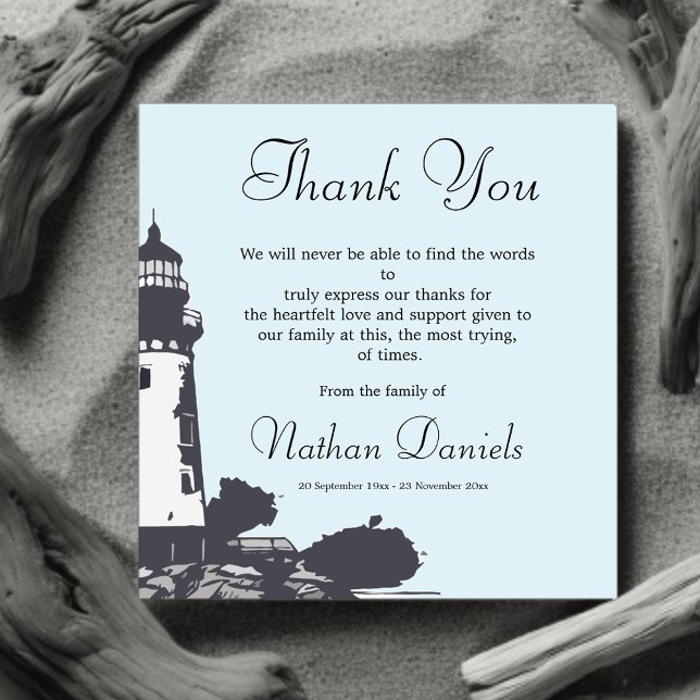 Lighthouse Funeral Thank You Cards (Creator Uploaded)