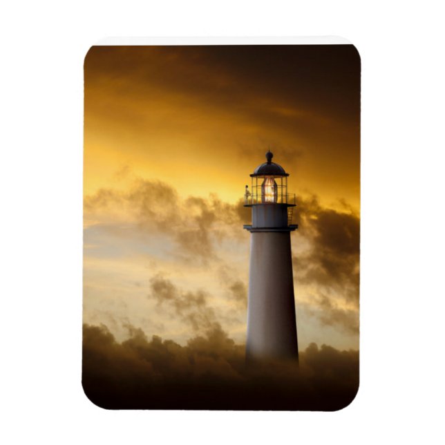 Lighthouse Glowing under Dramatic Sky Magnet (Vertical)