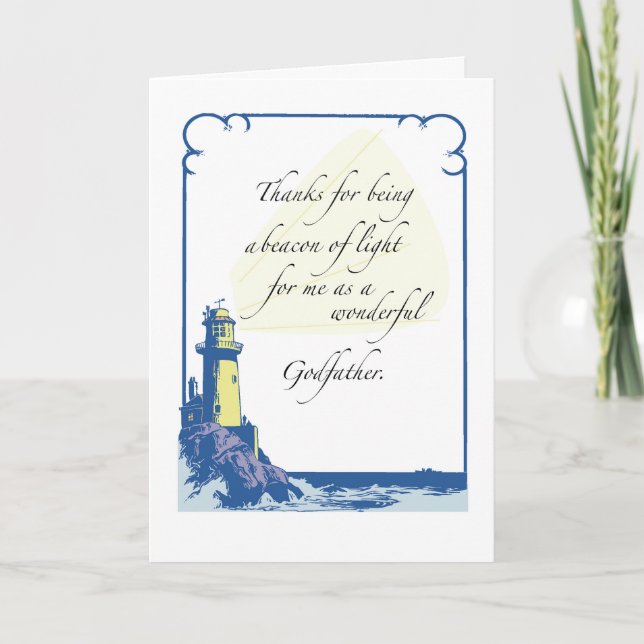 Lighthouse God Father, Father's Day Card (Front)