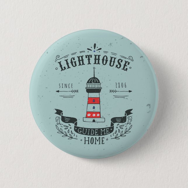 Lighthouse Guide Me Home Poster 6 Cm Round Badge (Front)