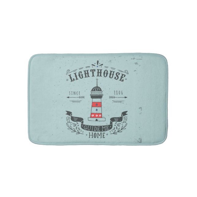 Lighthouse Guide Me Home Poster Bath Mat (Front)