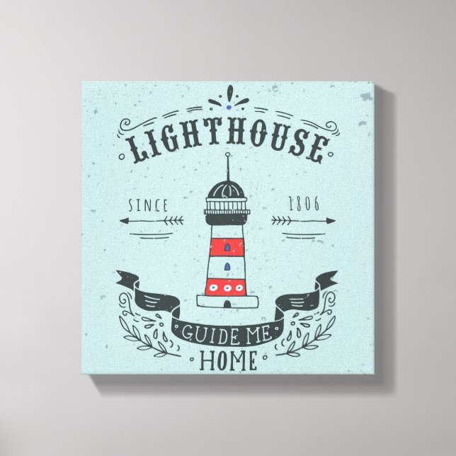 Lighthouse Guide Me Home Poster Canvas Print (Front)