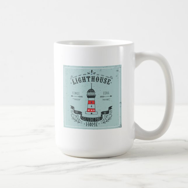 Lighthouse Guide Me Home Poster Coffee Mug (Right)