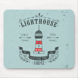 Lighthouse Guide Me Home Poster Mouse Mat