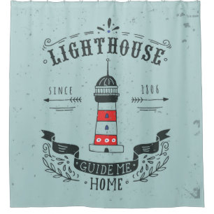 Lighthouse Guide Me Home Poster Shower Curtain
