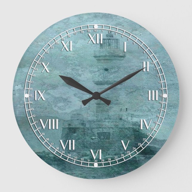 Lighthouse Impasto Large Clock (Front)