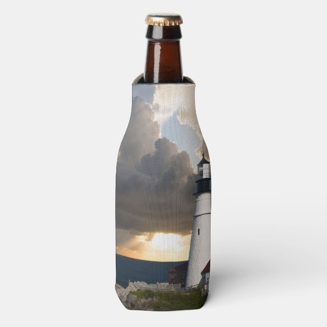 Lighthouse in a Storm Bottle Cooler (Bottle Front)
