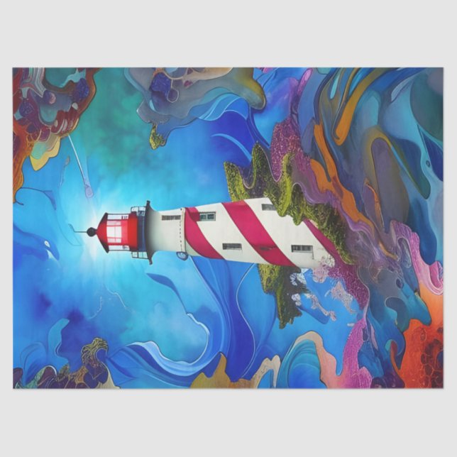 Lighthouse in a Storm  Tissue Paper (Front)
