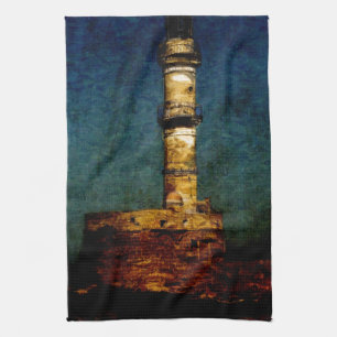 Lighthouse in Chania Tea Towel