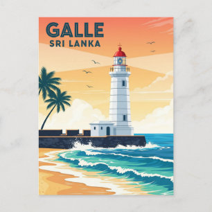 Lighthouse in Galle Sri Lanka Travel Postcard