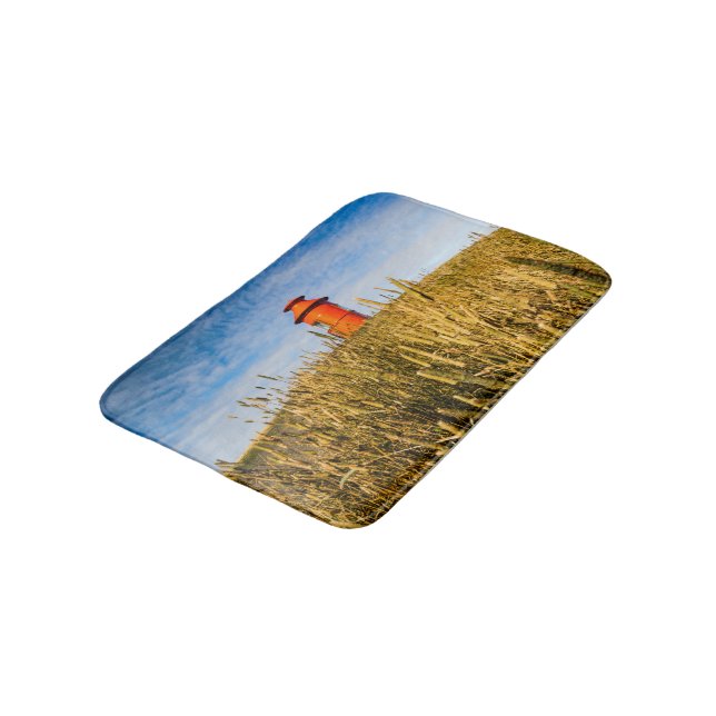 Lighthouse in Stykkisholmur, Iceland Bath Mat (Angled)