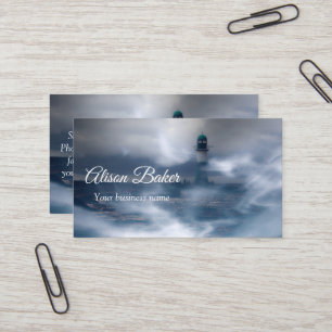 Lighthouse in the storm - Baltic Sea   Business Ca Card