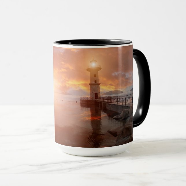 Lighthouse in the Sunset Mug (Front Right)