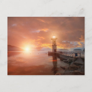 Lighthouse in the Sunset Postcard