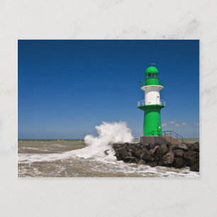 Lighthouse in Warnemuende on the Baltic Sea coast Postcard