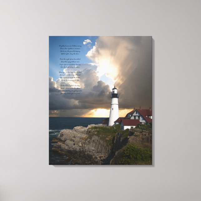 Lighthouse Inspiring Quote Stretched Canvas Print (Front)