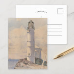 Lighthouse, Isle of Shoals | Childe Hassam Postcard<br><div class="desc">Lighthouse,  Isle of Shoals (1886) | Original artwork by American Impressionist painter Childe Hassam (1859-1935). 

Use the design tools to add custom text or personalise the image.</div>