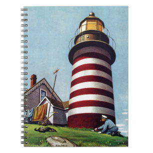 Lighthouse Keeper by Stevan Dohanos Notebook