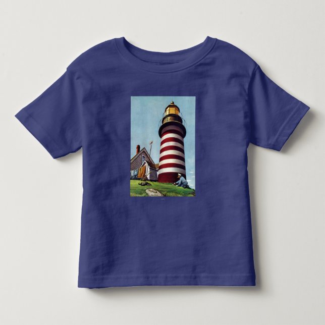 Lighthouse Keeper by Stevan Dohanos Toddler T-Shirt (Front)