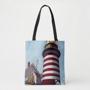 Lighthouse Keeper by Stevan Dohanos Tote Bag