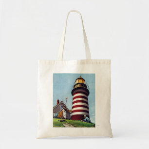 Lighthouse Keeper by Stevan Dohanos Tote Bag
