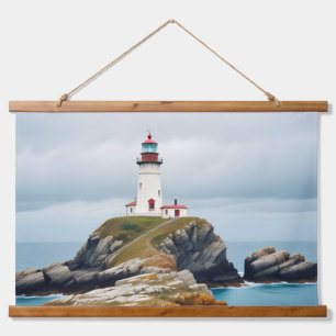 Lighthouse Landscape Coastal Ocean Calm Scenery Hanging Tapestry