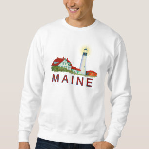 Lighthouse, Maine, Portland Head Light, Coastal  Sweatshirt