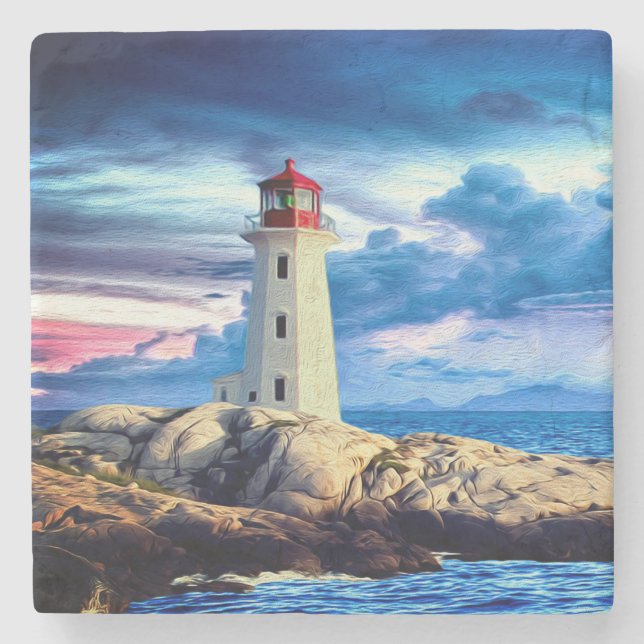 Lighthouse - Marble Coaster (Front)