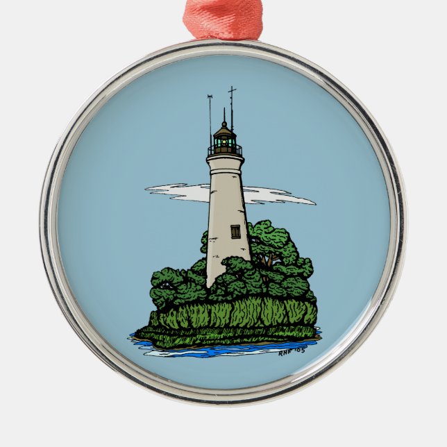 Lighthouse Metal Tree Decoration (Front)