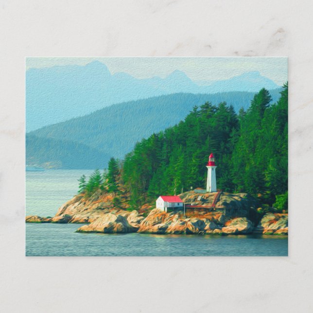Lighthouse Mountain Painting Vancouver BC Postcard (Front)