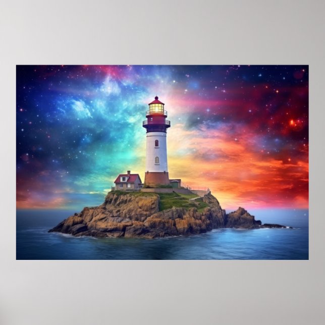 Lighthouse Nature World Fantastic Landscape Image Poster (Front)