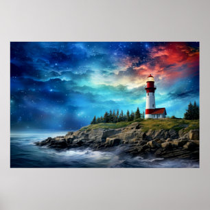 Lighthouse Nature World Fantastic Landscape Image Poster