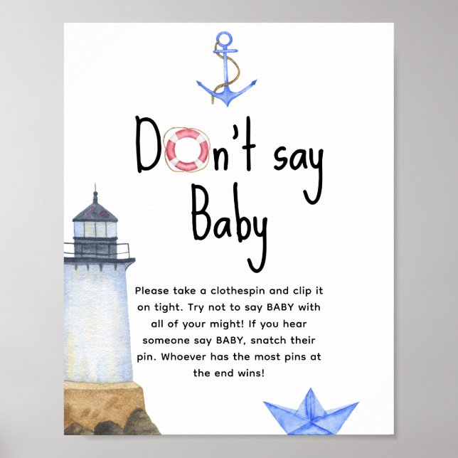 Lighthouse nautical - Don't say baby Poster (Front)